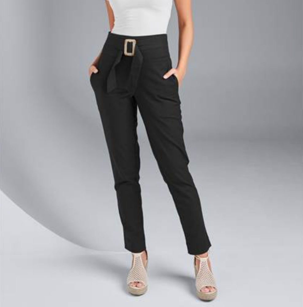 NWOT🎉High-Waist Belted Linen Pants
